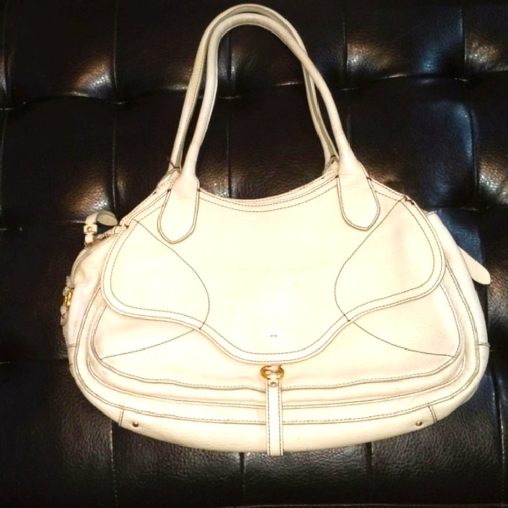 COLE HAAN | Leather Off White Cream Shoulder Bag